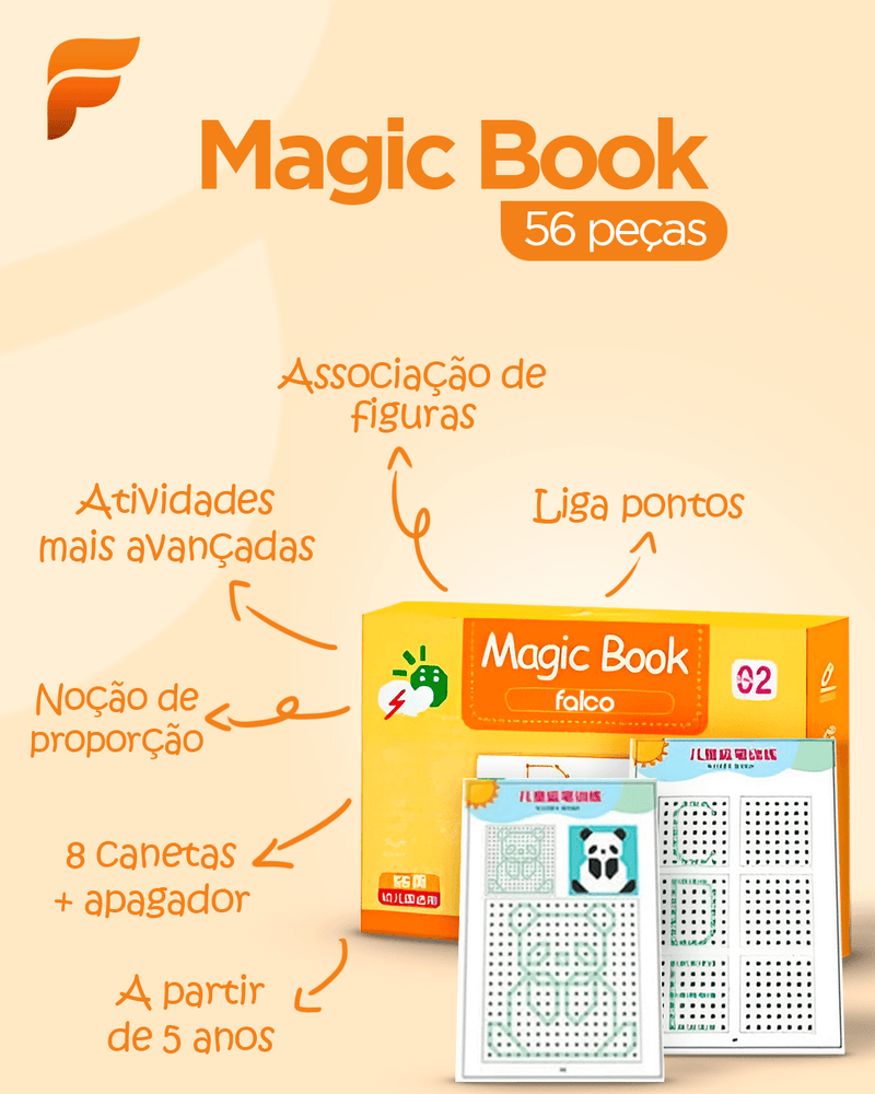 Caderno de Traço e Desenho Infantil Magic Book + Ebook Desenvolvimento Infantil (BRINDE!)